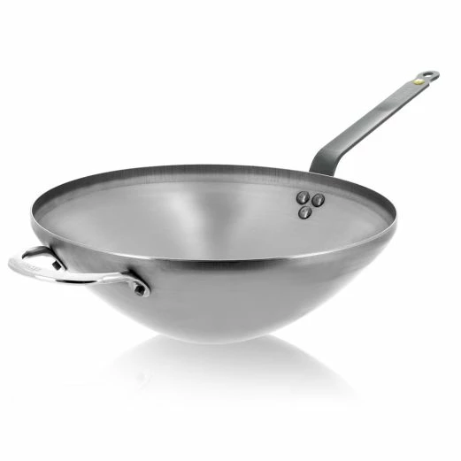 DE BUYER Wok Mineral B Element 32 Cm 3 DE BUYER Wok Mineral B Element 32 Cm